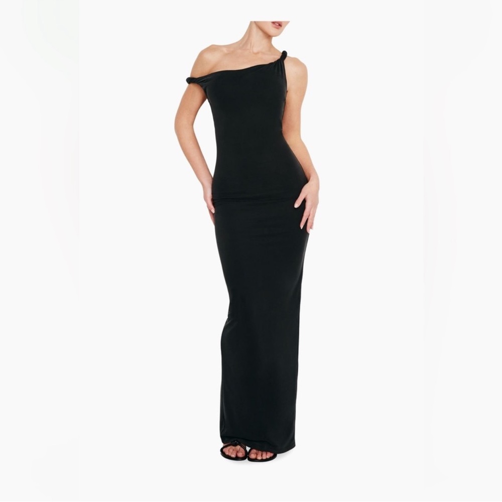 Elegant grey One-Shoulder Dress